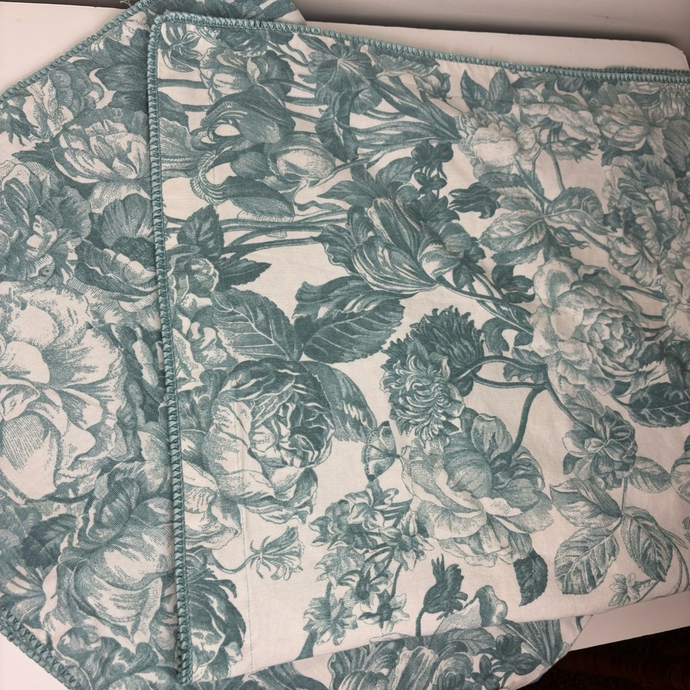 Rose Tree teal floral bed pillow shams-king-pair(2)